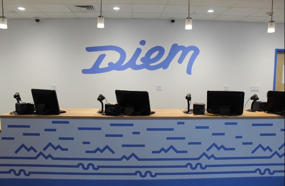 Sales Counter and Logo at Diem Cannabis' Canal District Worcester dispensary - Credit: Diem Cannabis