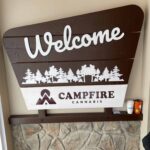 Park Themed Welcome Sign at Campfire Cannabis' West Boylston Dispensary - Credit: Dispensary Genie